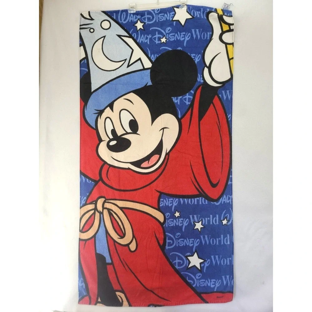 vintage 1990s mickey mouse DISNEY WORLD beach towel FANTASIA cotton 59x31